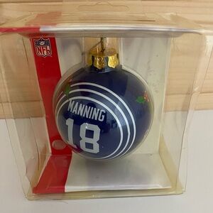 Forever Collectible Peyton Manning #18 Blue & White Colts Christmas Ball